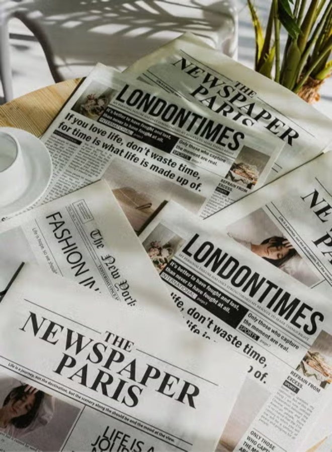 3pcs English Newspaper Photography Props Fashion Clothing Home Decor Food Photography Background Props Flower Wrapping Paper Atmosphere Decoration - Image 3