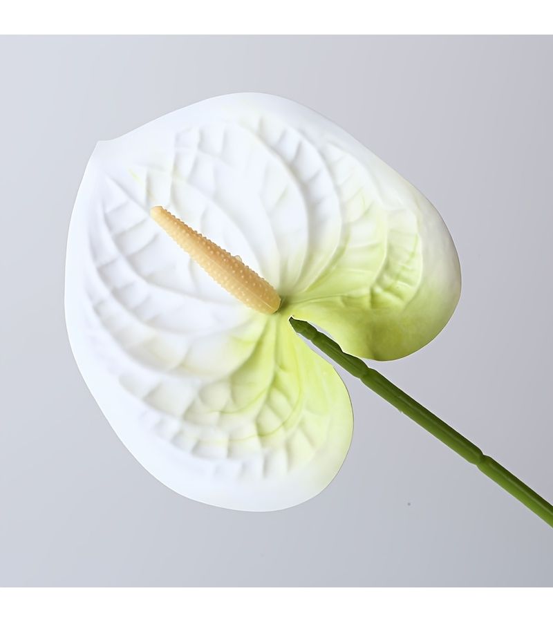 Gradient Pink Green Artificial Anthurium Flowers Fake Flamingo Lily Home Decor 6pcs - Image 4
