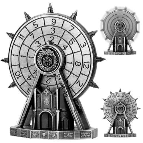 DND DADO DND Ferris Wheel Dice Spinner Metallic DD Twist Dice Roulette Spinner for DND Christmas DD Gifts with Dragon Logo Gift Box MTG Role Playing Board Game Accessories Dark Silver - Image 5