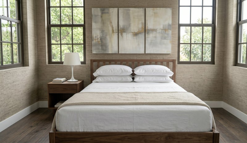 Deluxe COTTON PERCALE White Flat Bed Linen Set (5 Pieces) - 265x275 cm - Image 5