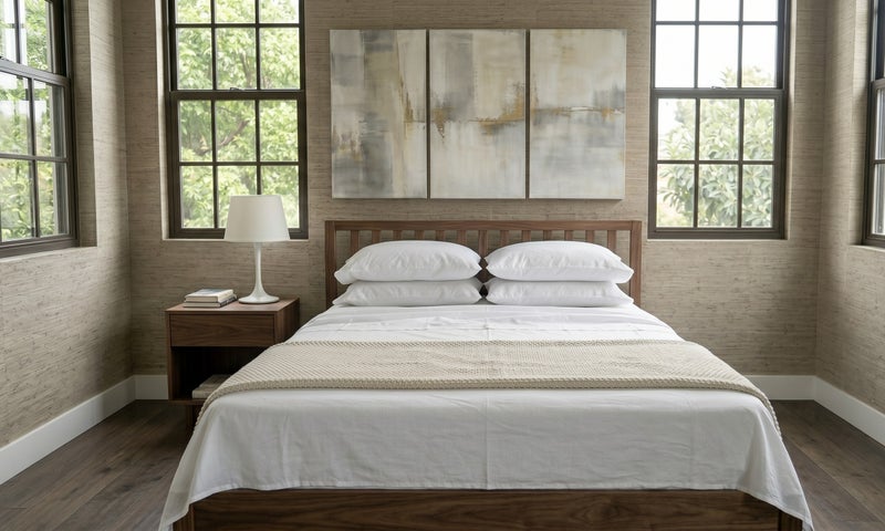 Deluxe COTTON PERCALE White Flat Bed Linen Set (5 Pieces) - 265x275 cm - Image 1