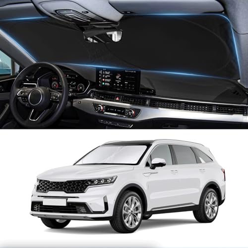 INSAUTO Custom Fit Sorento Windshield Sunshade for 20212024 2025 2026 KIA Sorento Front Window Shades Cover for Windshield Sun Visor Protector 210T Reflector Block Heat and Sun Protection Cooler Accessories - Image 1