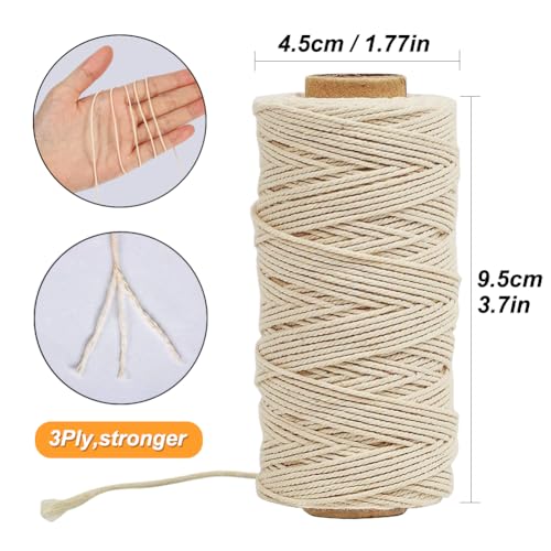 Tenn Well Butchers Cooking Twine, 328 Feet 3Ply 1mm Cotton Bakers Twine, Food Safe Kitchen String for Roasting, Trussing Meat and Turkey, Food Prep, Baking and More - Image 3