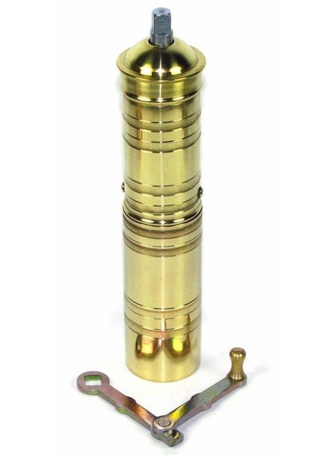 DEMMEX Turkish Arabic Manual Coffee Grinder – Handcrafted Brass Hand Mill for Coffee & Spices, Heavy-Duty Design with Adjustable Coarseness, 22 cm (8.5”) Height - Image 1