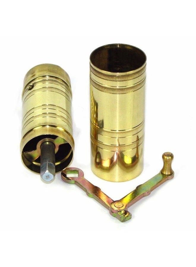DEMMEX Turkish Arabic Manual Coffee Grinder – Handcrafted Brass Hand Mill for Coffee & Spices, Heavy-Duty Design with Adjustable Coarseness, 22 cm (8.5”) Height - Image 2