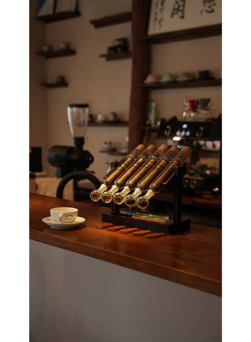 TiltVault 45° Inclined Aroma Stand – Handcrafted Purple Sandalwood & Borosilicate Glass Ritual Display Tray - Image 2
