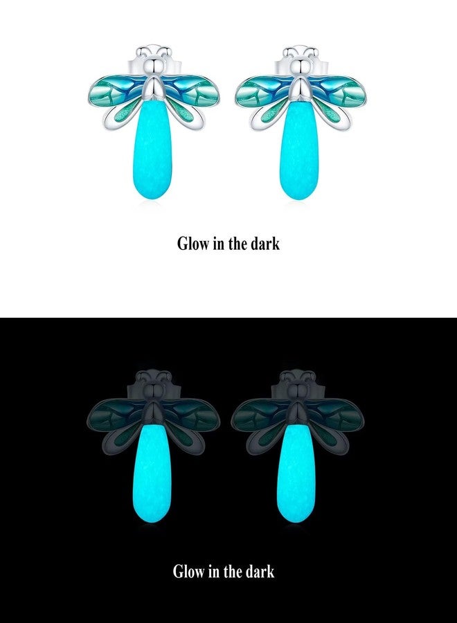 Qings Luminous Firefly Earring 925 Sterling Silver Glow in the Dark Animal Stud Earrings Birthday Gifts for Women - Image 3