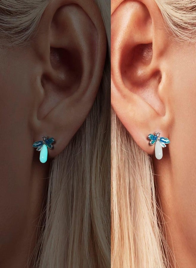 Qings Luminous Firefly Earring 925 Sterling Silver Glow in the Dark Animal Stud Earrings Birthday Gifts for Women - Image 2