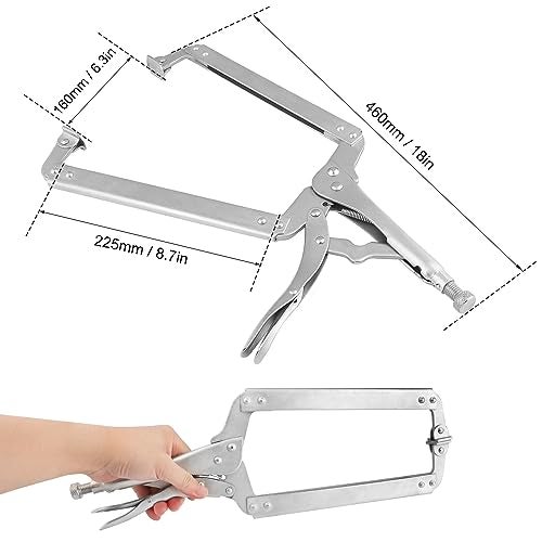 GENHAKON 3 Pack 18 Inch C Clamp Locking PliersLocking C Clamp Adjustable Nickel Plated C Pliers For Wood Working Welding Electrician Maintenance and more by GENHAKON - Image 3