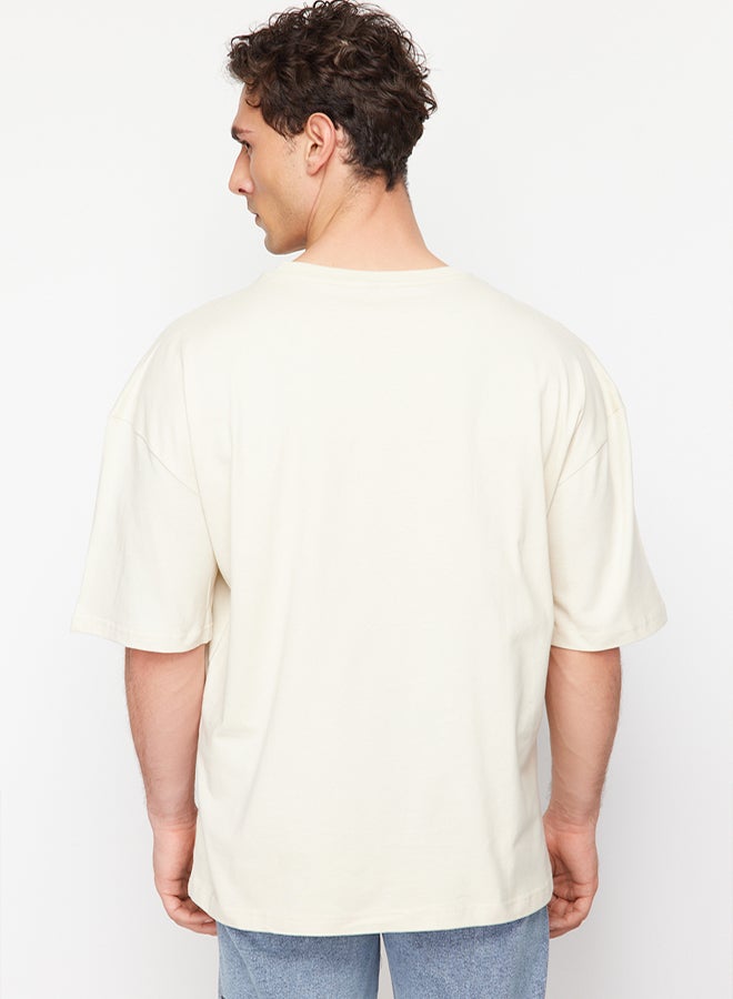 trendyol Men's Beige T-shirt - Image 2