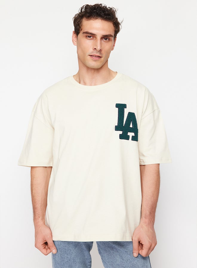 trendyol Men's Beige T-shirt - Image 4