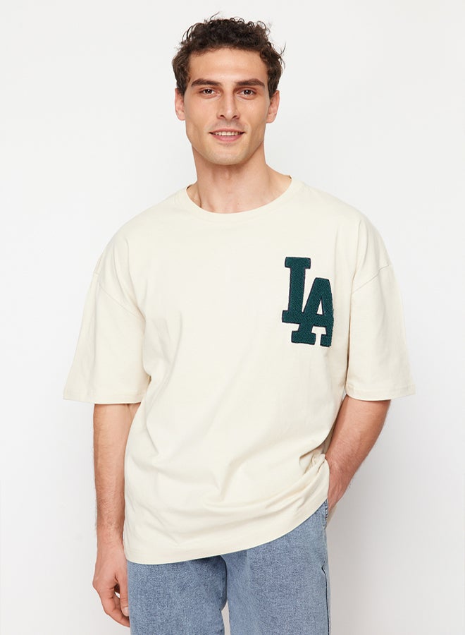 trendyol Men's Beige T-shirt - Image 3