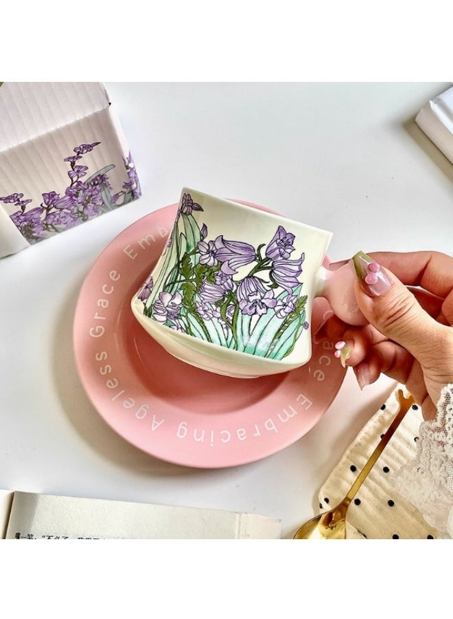 Generic Brand Retro High-End Coffee Cup And Pink Saucer Ceramic Mug Set - Image 2