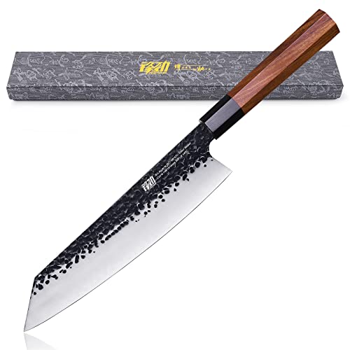 FINDKING Dynasty Series Japanese Kiritsuke Knife, Multi-Purpose Gyuto Chef knife, 9Cr18MoV High Carbon Steel Blade, African Rosewood Octagonal Handle, for Meat, Fruits, Vegetables,9 Inches - Image 1