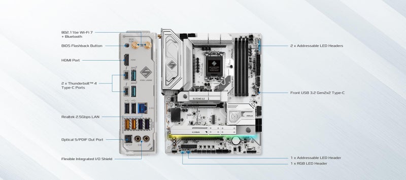ASRock Motherboard Z890 Steel Legend WiFi Intel CPU Core Ultra (LGA1851) Compatible Z890 Chipset DDR5 ATX Motherboard - Image 5
