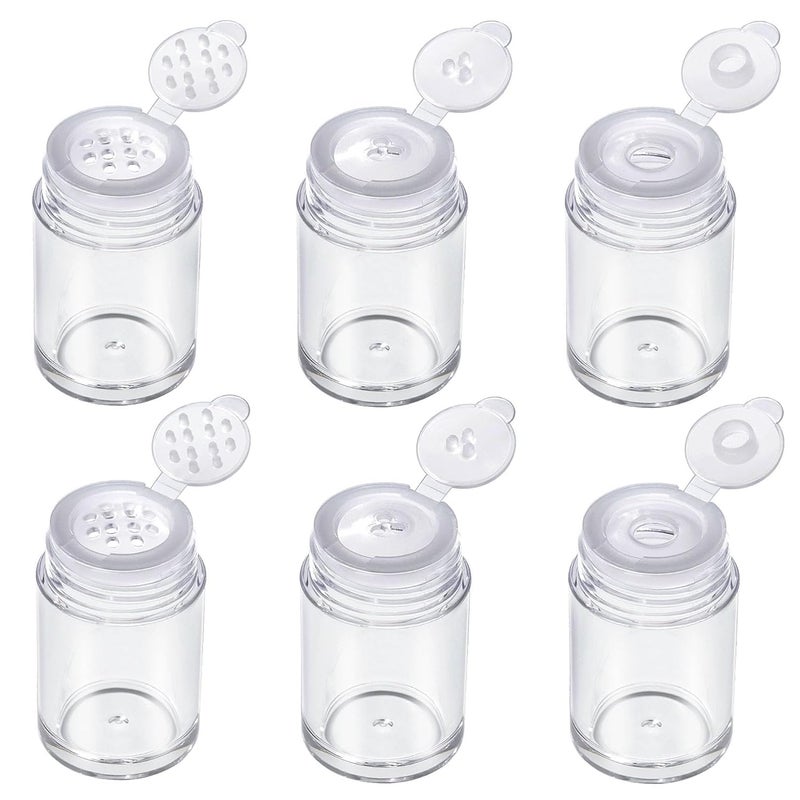 RAYNAG 6 Pieces Mini Empty Loose Powder Bottle Travel Cosmetic Glitter Powder Eye Shadow Powder Box with Sifter and Lids (3 Style)