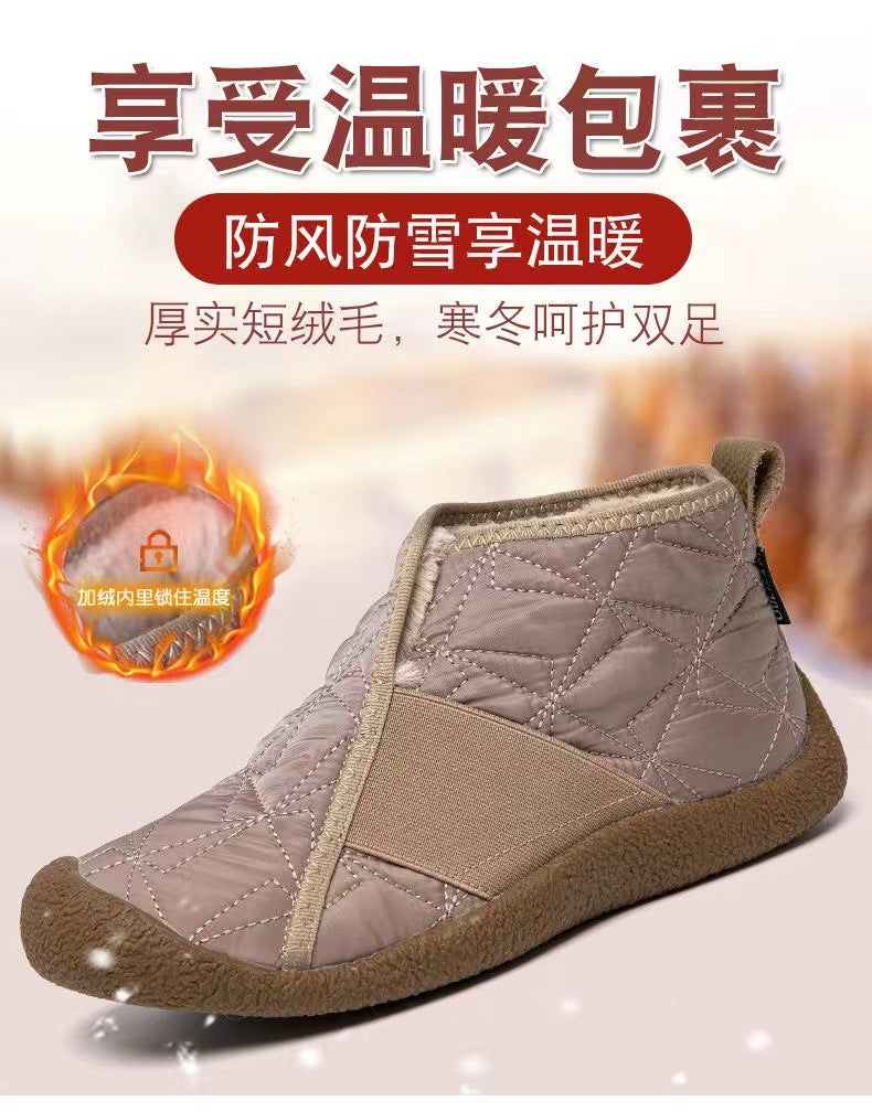 Winter New Soft Sole Non-Slip Moms Shoes Fleece-Lined Thickened High-Top Warm Cotton Shoes Lightweight Casual Fashion Snow Boots - Image 1