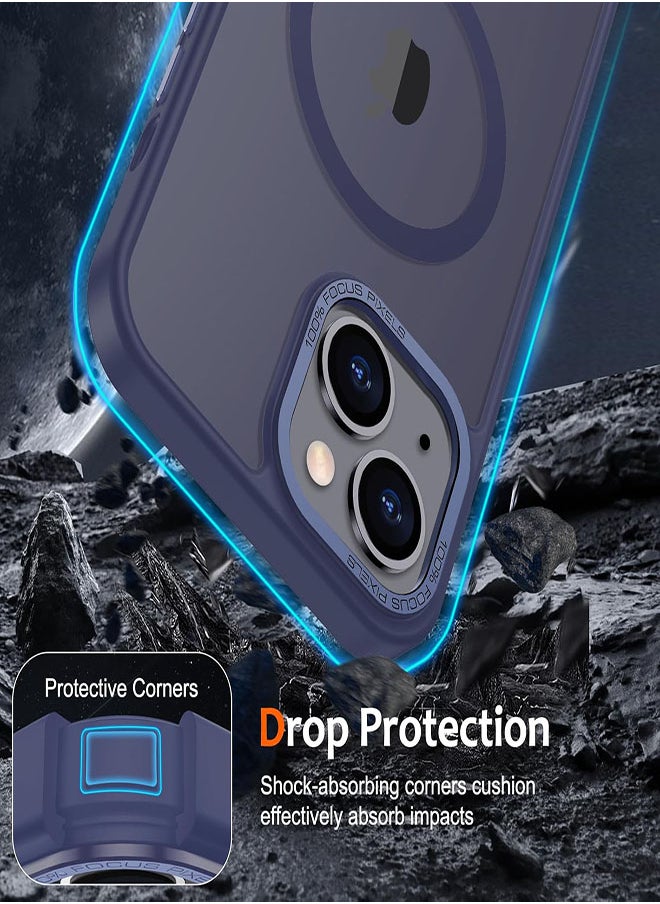 Generic - Case BENTOBEN Magnetic Iphone 15, Compatible with Wireless Charger and Magsafe Card Wallet, Simple Clear Shockproof Drop Resistant Anti-Fingerprint Case Compatible with Iphone 15 - Blue - Image 1