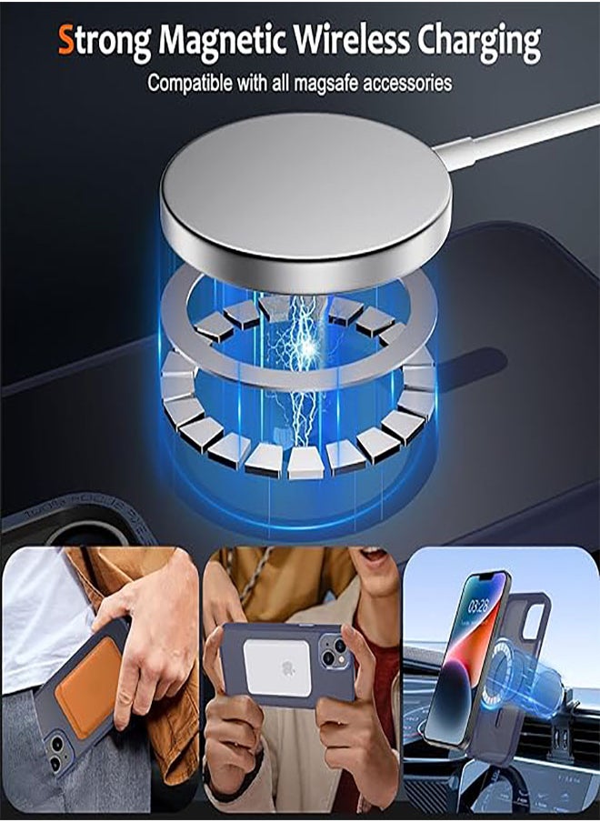 Generic - Case BENTOBEN Magnetic Iphone 15, Compatible with Wireless Charger and Magsafe Card Wallet, Simple Clear Shockproof Drop Resistant Anti-Fingerprint Case Compatible with Iphone 15 - Blue - Image 1