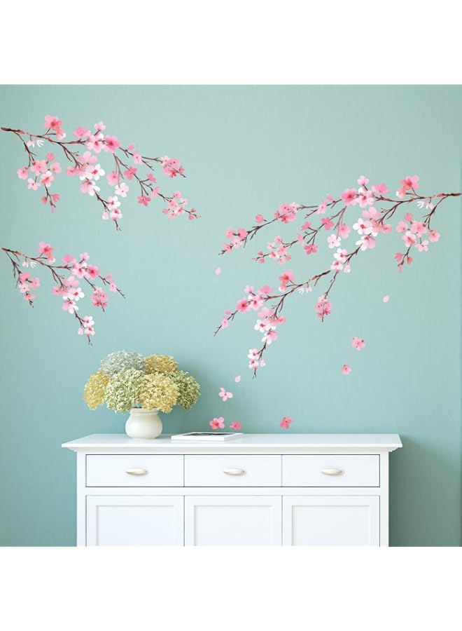 Raxoom BPA DWL-2003P1903 Watercolor Cherry Blossoms Kids Wall Stickers Wall Decals Peel and Stick Removable Wall Stickers for Kids Nursery Bedroom Living Room d?cor - Image 1