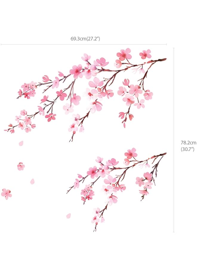 Raxoom BPA DWL-2003P1903 Watercolor Cherry Blossoms Kids Wall Stickers Wall Decals Peel and Stick Removable Wall Stickers for Kids Nursery Bedroom Living Room d?cor - Image 5