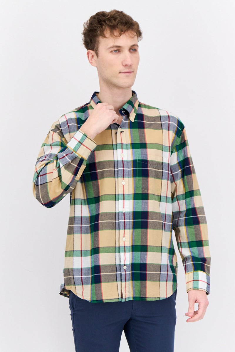 GANT Men Relaxed Fit Plaid Long Sleeves Casual Shirt, Multicolor - Image 1