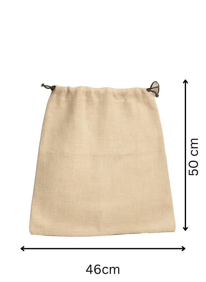 Pearl Coast Eco-Friendly Jute Gift Bags, Stylish 46x50cm, Breathable, Sustainable Packaging for Gifts, Storage and Travel Pack of 12  - Image 3