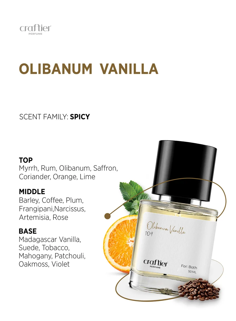 Craftier Perfume Inspired-Vanille Fatale OLIBANUM VANILLA - Inspired of-VANILLE FATALE, Eau De Parfum for Men & Women - 50ml, Long Lasting Spicy Fragrance Upto 24 Hrs, Travel Size Unisex Perfume  | Best Price UAE