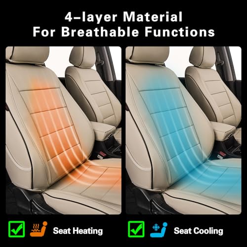 EKR HRV Seat Covers Custom Fit for Honda HRV LX 2019 2020 2021 2022 Car Seat Cover Full Set for Trucks SUV,Leather Seat Protectors-Faux Leather (Beige) - Image 5