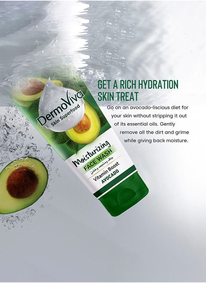 DermoViva - Dermoviva Moisturizing Face Wash Vitamin Boost Avocado Rich in Natural Oils and Vitamin E Helps Hydrate and Retain Essential Moisture -150ml - Image 1