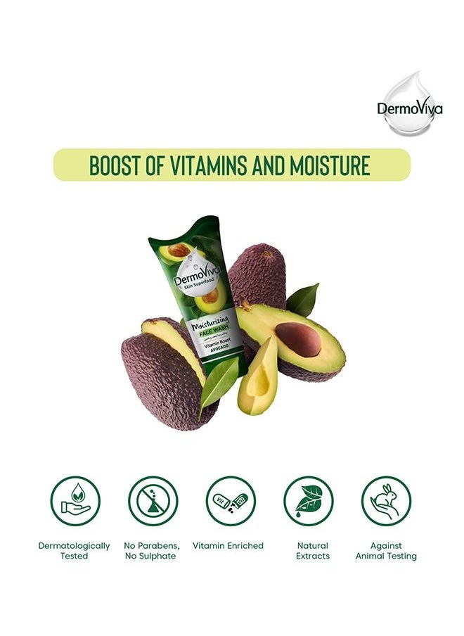 DermoViva - Dermoviva Moisturizing Face Wash Vitamin Boost Avocado Rich in Natural Oils and Vitamin E Helps Hydrate and Retain Essential Moisture -150ml - Image 1