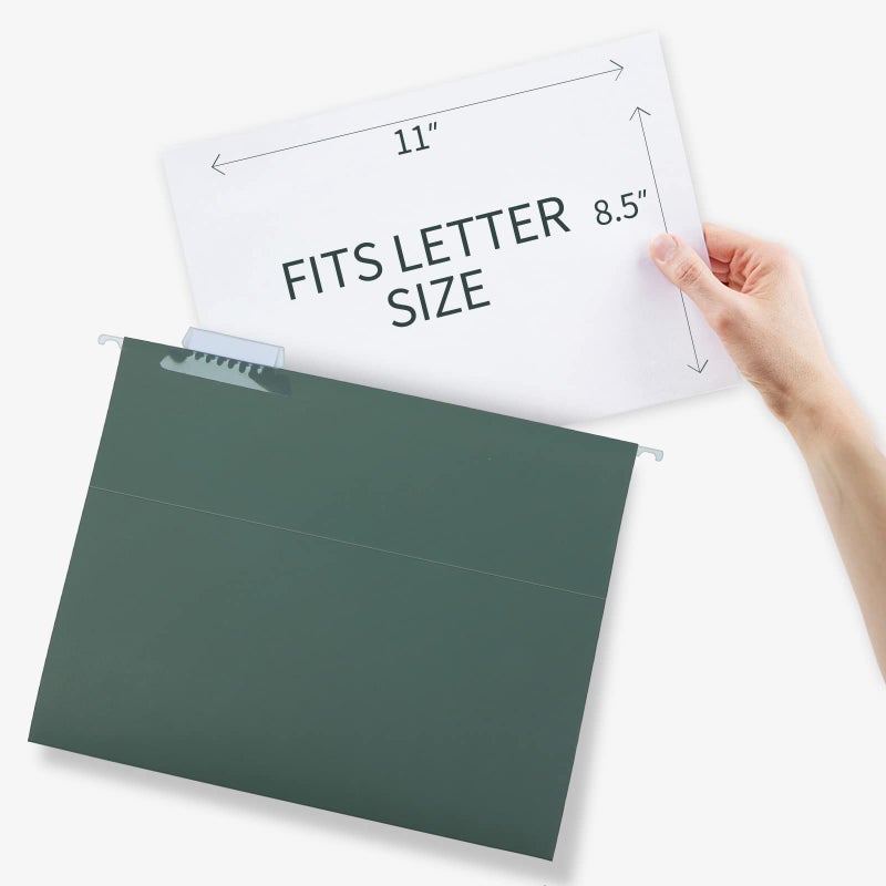 HERKKA Extra Capacity Hanging File Folders, 60 Pack Reinforced Letter Size Hanging Folders with Heavy Duty 1 Inch Expansion, Designed for Bulky Files, Medical Charts, Green - Image 3
