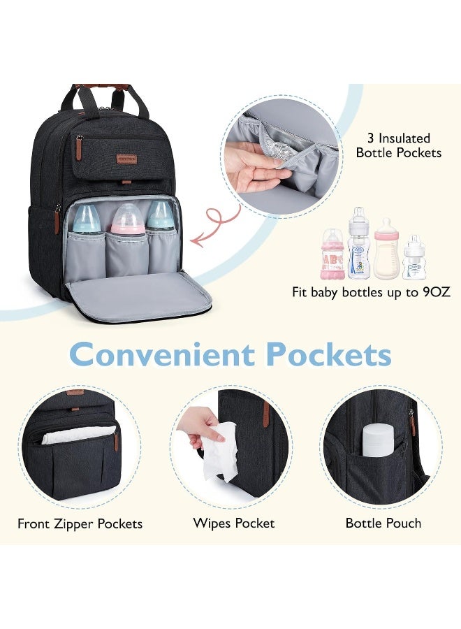 موممور mommore Diaper Bag Backpack, Extra Large Diaper Bag for 2 Kids/Twins with Changing Pad for Travel Outdoors - Image 4