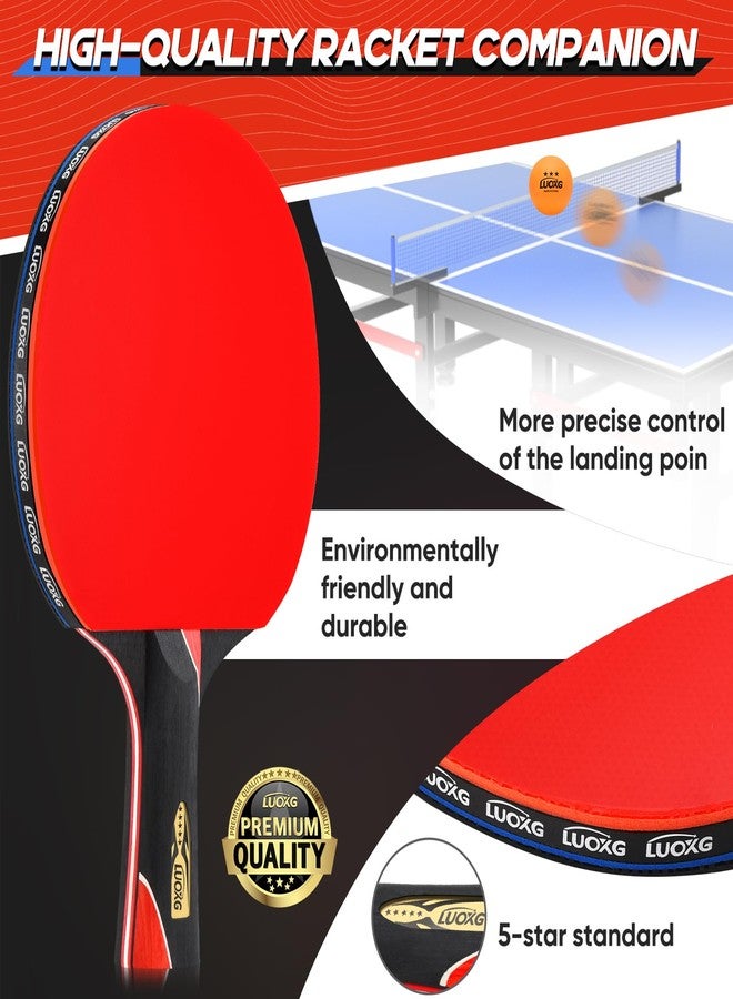 LUOXG Ping Pong Paddles, Ping Pong Paddles Set of 2, Includes Paddles and Balls, Table Tennis Rackets Set Suitable for Beginners and Professionals - Image 3