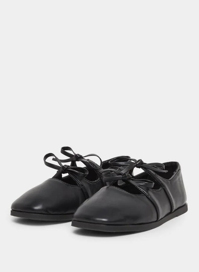 Styli Styli Bow Tie-up Detail Ballerinas