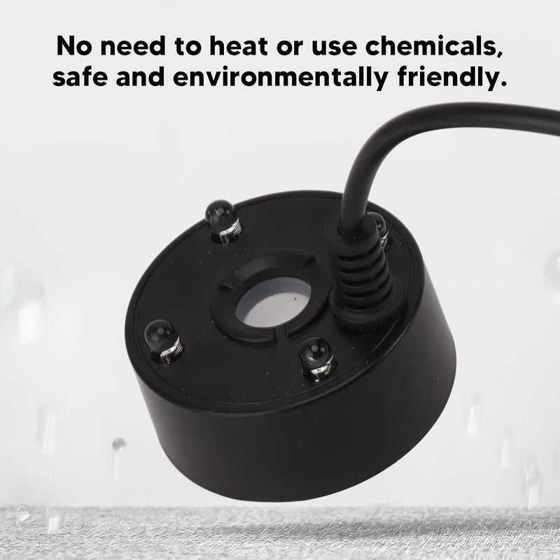 Mist Maker, LED Mist Fogger Pond Fog Machine Atomizer Indoor Fountain Foggers USB Air Humidifier Fog Maker for Water Fountain (Black) - Image 2
