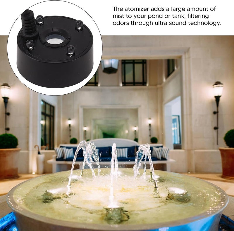 Mist Maker, LED Mist Fogger Pond Fog Machine Atomizer Indoor Fountain Foggers USB Air Humidifier Fog Maker for Water Fountain (Black) - Image 3