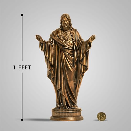 SILAII The Sacred Heart of Jesus 1 FEET Antique Bronze, 12.7 cm , 17.7 cm , 30.4 cm - Image 2