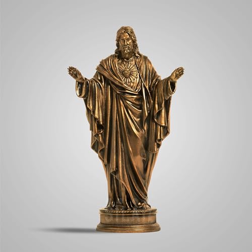 SILAII The Sacred Heart of Jesus 1 FEET Antique Bronze, 12.7 cm , 17.7 cm , 30.4 cm - Image 1