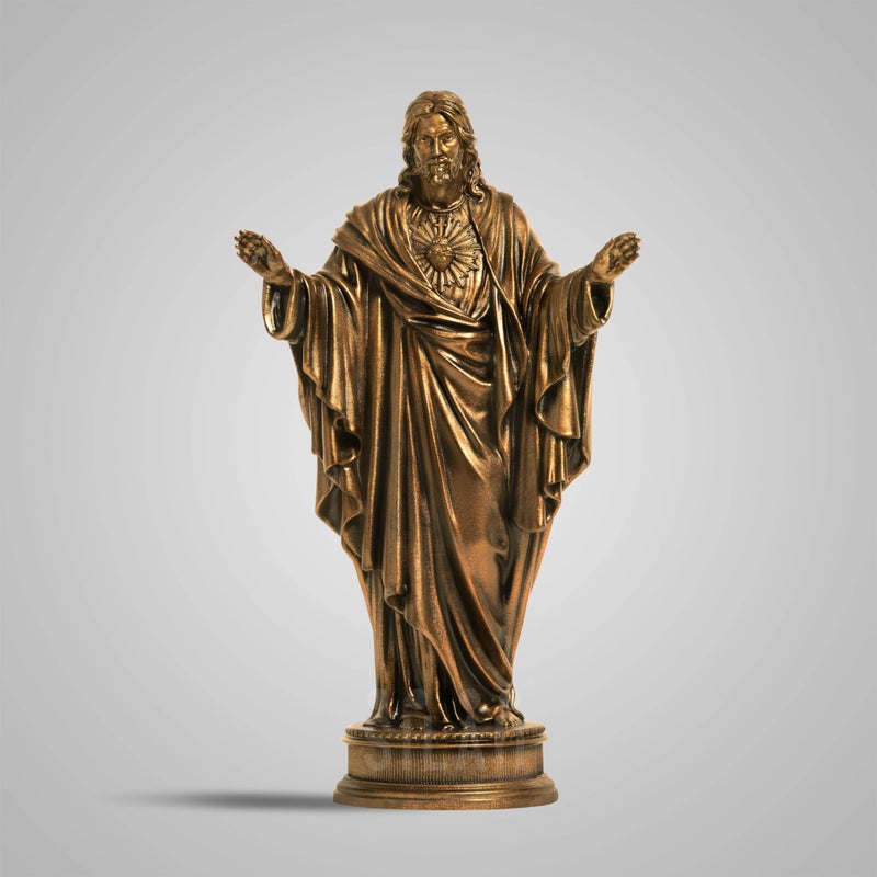 SILAII The Sacred Heart of Jesus 1 FEET Antique Bronze, 12.7 cm , 17.7 cm , 30.4 cm - Image 5