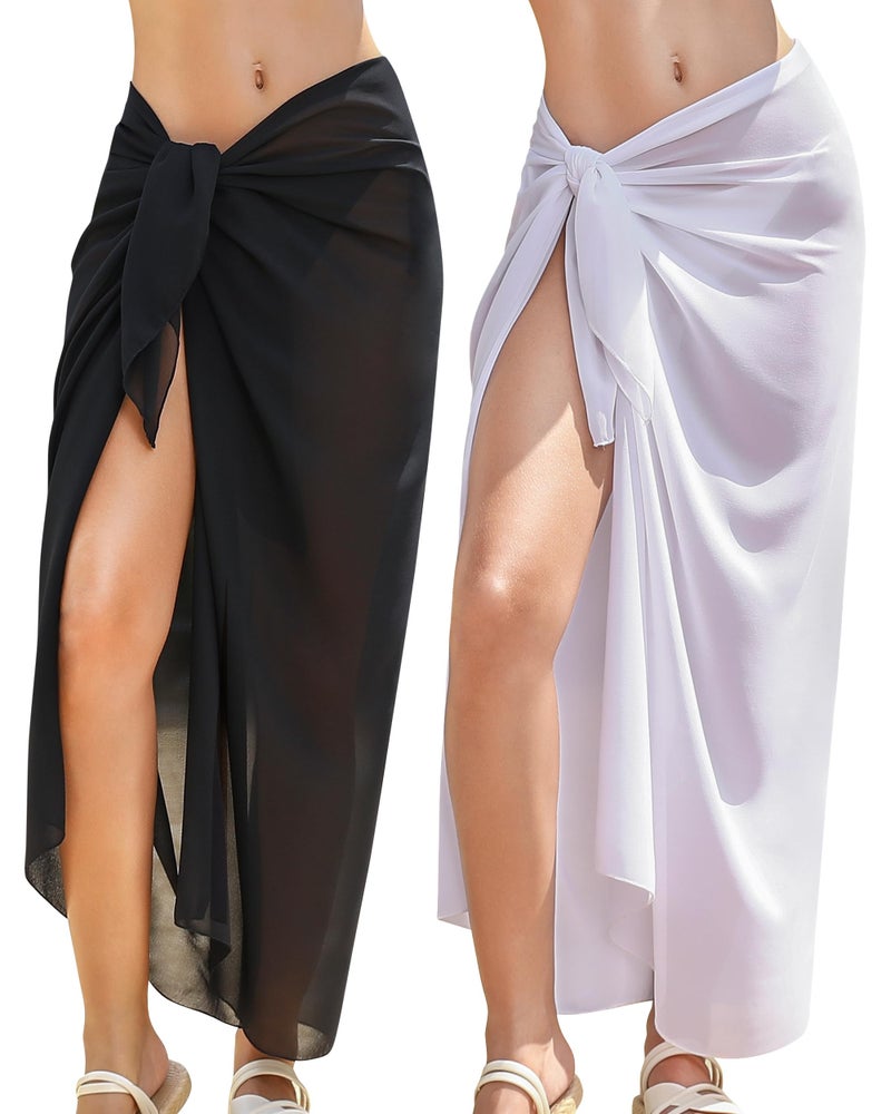 Rossopesca Womens Beach Sarong Chiffon Swimsuit Coverups Sheer Bikini Wraps for Swimwear Bathing Suit Cover Up - Image 1