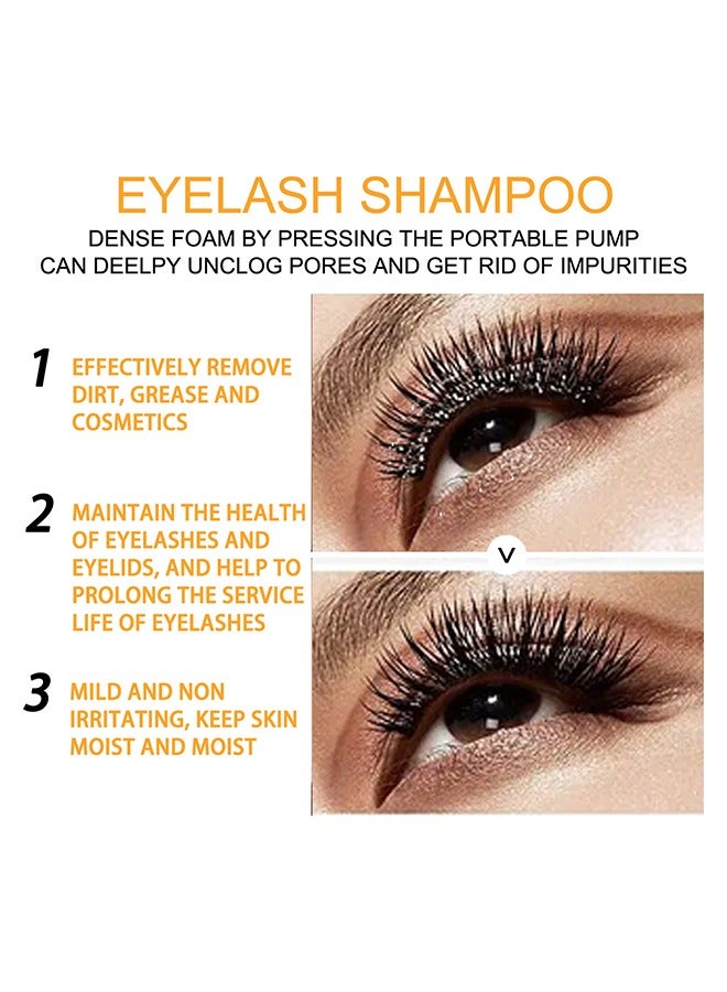 إيلهو شامبو الرموش بفيتامين سي بزهر البرتقال ، شامبو الرموش 60 مل + عصا الماسكارا + فرشاة ، شامبو الرموش الرغوية منظف الرموش للوصلات ، مستخلص زهر البرتقال الطبيعي ، صالون والاستخدام المنزلي - Image 4