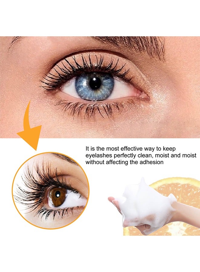 إيلهو شامبو الرموش بفيتامين سي بزهر البرتقال ، شامبو الرموش 60 مل + عصا الماسكارا + فرشاة ، شامبو الرموش الرغوية منظف الرموش للوصلات ، مستخلص زهر البرتقال الطبيعي ، صالون والاستخدام المنزلي - Image 2