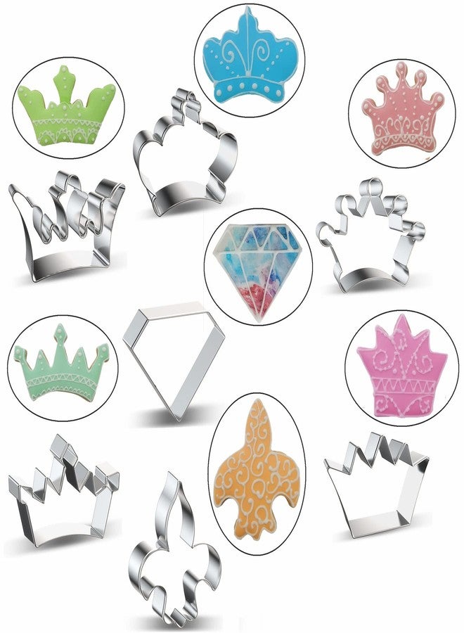 Comais Crown Cookie Cutter Set of 7 pcs, Stainless Steel Princess Crown Series Fondant Cutters Baking Molds - Image 5