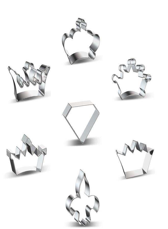 Comais Crown Cookie Cutter Set of 7 pcs, Stainless Steel Princess Crown Series Fondant Cutters Baking Molds - Image 4
