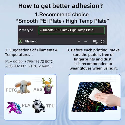 IdeaFormer-3D PEH Build Plate for Bambu Lab P2S/P1S/P1P/X2D/X1C/X1/X1E/A1, Double Sided Smooth Holographic P1S P2S Print Plate Accessories for Bambu Labs 256x256mm Platform - Image 3