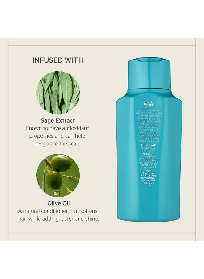 TPH by Taraji - Hustle & Co Hydrating Cowash With Olive Oil Shea Butter & Sage ; Nourishing Hair Rinse Sulfate Free Shampoo For Curly & Coily Hair ; Crueltyfree Vegan ; For Women & Men 12 Fl Oz - Image 1