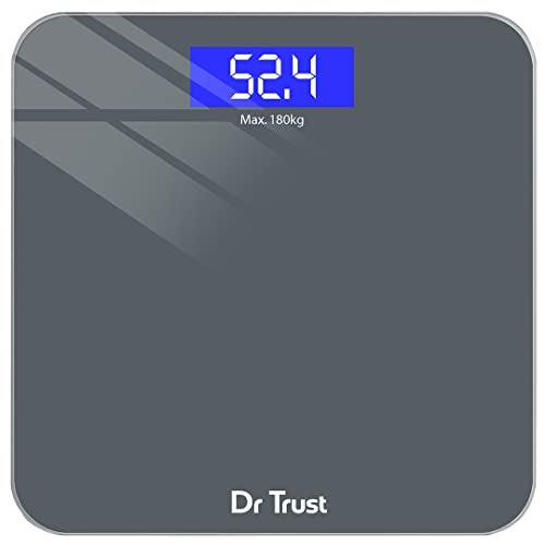 Dr Trust USA Platinum Electronic Weight Machine for Body Weight, Digital Weighing Scale for Human Body, Digital Bathroom Scale with Thick Tempered Glass, Large LCD Display, 3 Year Warranty (Grey) - Image 1
