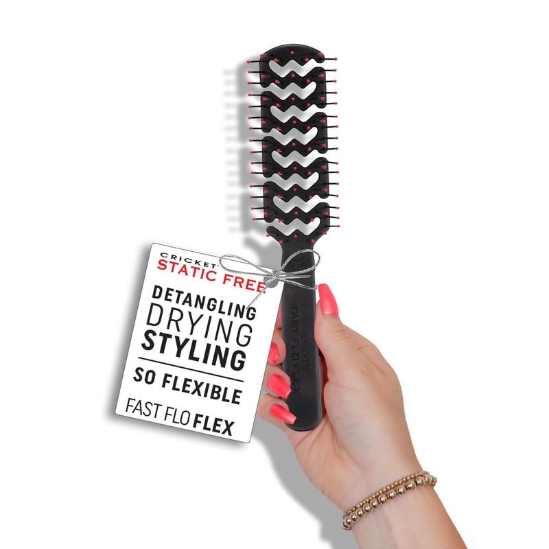 Cricket Static Free Fast Flo Flex Vent Hair Brush - Quick Drying, Detangling, and Styling - Anti-Static Bristles for Frizz-Free Blowouts, Ideal for All Hair Types - Image 1