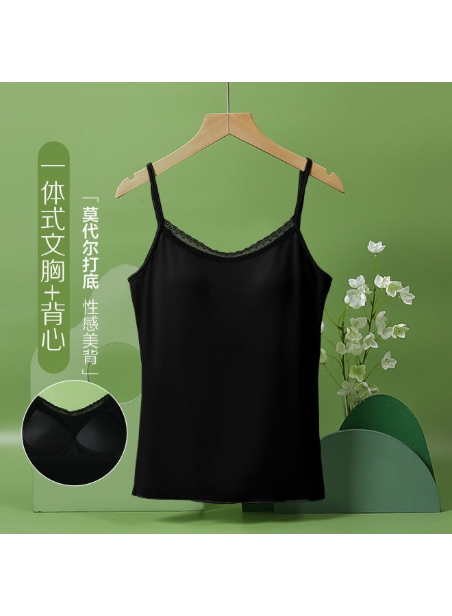 Red Bean Wirefree Bralette Camisole For Women - Modal Sleeveless Undershirt Ladies Tank Top - Image 2